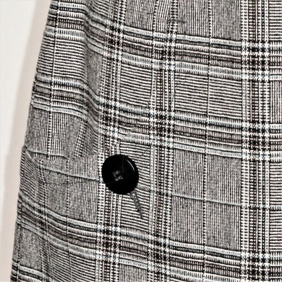 Aritzia Tulula Grey / Brown Wool Blend Plaid Jumper mini Dress Size 6 - Picture 8 of 10